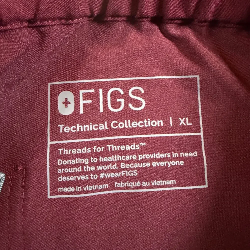 Figs Pisco Straight-Leg Scrub Pants Medical Bottoms FM4500 Maroon Men Sz XL